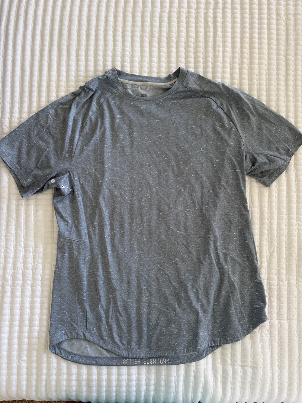 Men's Lululemon Heather Gray Short-Sleeve Crew Neck Shirt, XL